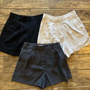 Abercrombie & Fitch Sloan tailored high rise Shorts in Black, Gray, and Cream